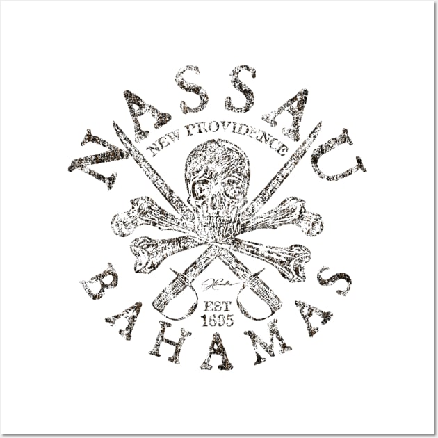 Nassau, Bahamas, Pirate Skull & Crossbones Wall Art by jcombs